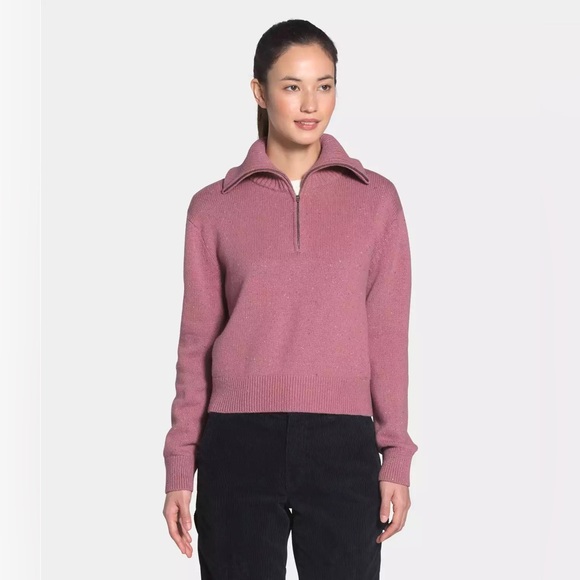 NWOT The North Face Women's Crestview ¼ Zip Sweater in Mesa Large in Medium - Picture 1 of 9